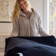 thumbnail image 6 of Berkshire Life Cozy Luxe Plush Bed Blanket, Black, Twin Size, 6 of 7