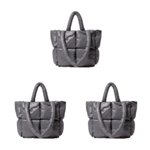 Bolso de mano acolchado Sonducket de nailon con correas de hombro cómodas gran capacidad Gris