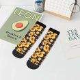 thumbnail image 7 of Pofeuu Vintage Black White Plaid Sunflowe Print 30cm Socks, Adult Running Hiking Socks for Youth and Adult, 7 of 7