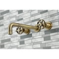 thumbnail image 3 of Kingston Brass KS8023RX Belknap Two-Handle 3-Hole Wall Mount Roman Tub Faucet in Antique Brass, 3 of 7