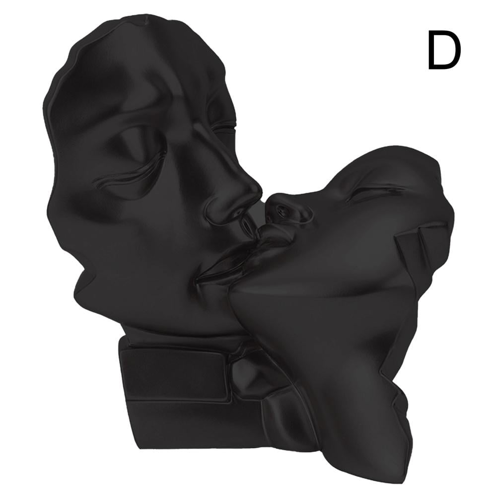 Gold Lovers Kissing Statue/ Love Sculpture Abstract Figure Resin