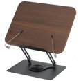 thumbnail image 1 of Desoxivi Soporte para Libros de Lectura Plegable, Atril para Libros y Tableta Ajustable con Base Giratoria de 360&deg;, Porta para Libros Cocina con Clips El&aacute;sticos para P&aacute;gi, 1 of 9