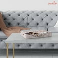 thumbnail image 3 of Coffee Table Tray Distressed White, Orchid Wood Serving Tray with Handles, 16 x 12 x 2.5, 3 of 7