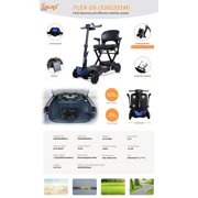 SOLAX Remote Control Foldable Electric Mobility Scooter with Suspension for Senior, Lightweight 4 Wheels Electric Powered Scooter for Travel Shopping