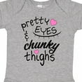 thumbnail image 4 of Inktastic Pretty Eyes and Chunky Thighs Pink Hearts Boys or Girls Baby Bodysuit, 4 of 5