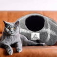 thumbnail image 5 of Woolygon Wool Cat Cave Bed Handcrafted from 100% Merino Wool, Eco-Friendly Felt Cat Cave for Indoor Cats and Kittens (Yellow ), 5 of 7