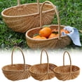 thumbnail image 5 of Multipurpose Woven Basket,Rattan Flower Basket Wicker Basket with Handle ,Small Wicker Baskets, Willow Basket Wedding Flower Girl Basket for Picnics, Fruit, Vegetable, Organizing, 5 of 5
