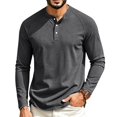 thumbnail image 3 of Men's Waffle T-Shirts Short Sleeve Casual Stylish Button Henley Shirt Summer Slim Fit Basic Pullover Tee Shirts,XL, 3 of 9
