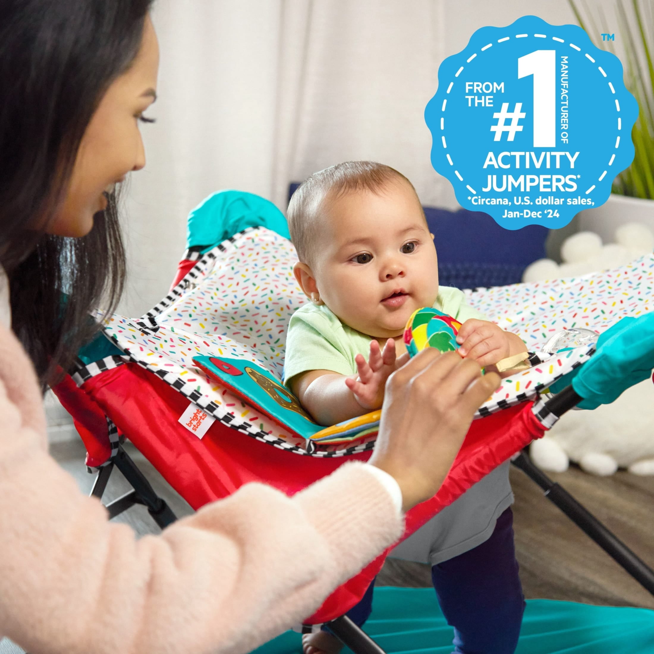 Bright Starts Pop 'N Jump Portable Activity Jumper, Sweet Treats, Infant