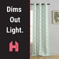 thumbnail image 3 of THD Tanny Ogee Ikatt Damask Patterned Window Grommet Curtains Bedroom - Light Blocking Darkening Window Panels, Set of 2 (Teal Blue, 37 W x 84 L), 3 of 8