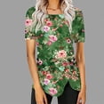 thumbnail image 1 of Fiudx Tops para Mujer Blusa Casual de Manga Corta con Estampado de Botones y Cuello Redondo para Mujer, 1 of 5