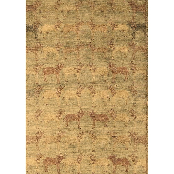 Ahgly Company Indoor Rectangle Abstract Brown Modern Area Rugs, 3' x 5'