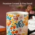 thumbnail image 6 of Topadorn Ceramic Mugs Porcelain Latte Tea Cup Coffee Mug with Gift Box,17oz. Spring at Garden, 6 of 10