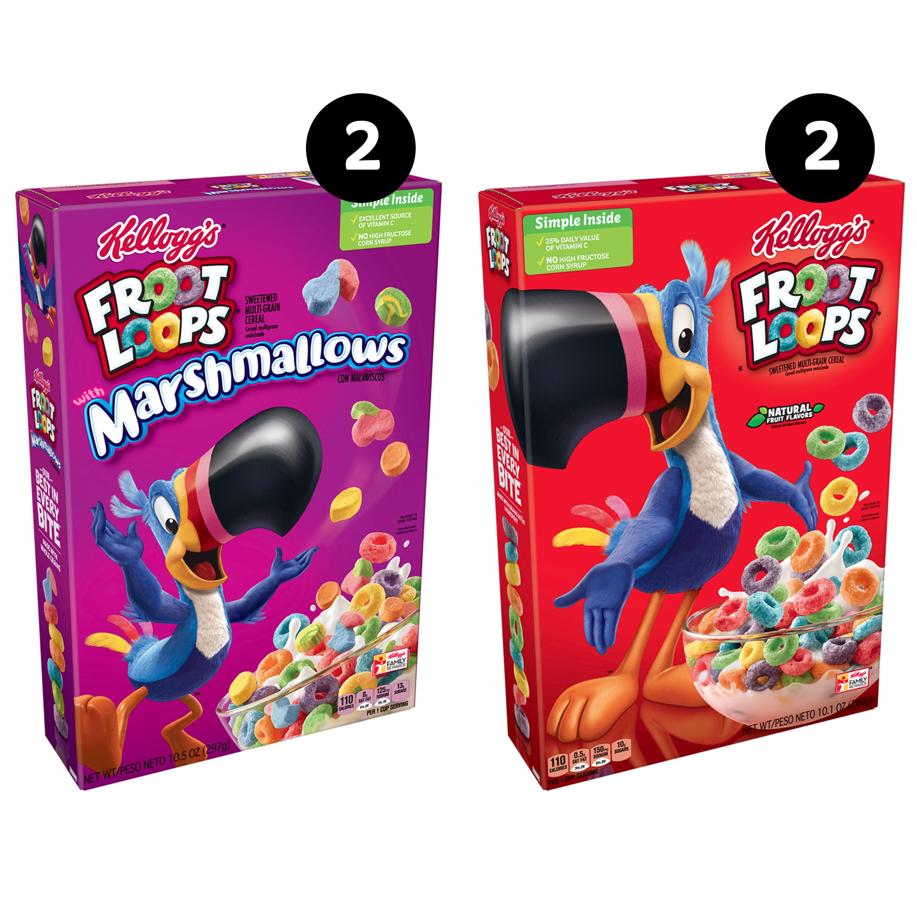 Kellogg's Froot Loops, Breakfast Cereal, Variety Pack, 4ct, 41.2oz