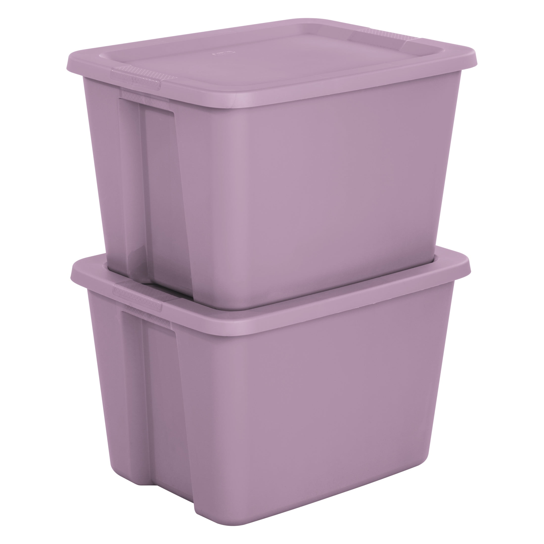 Sterilite Large Storage Bin, 18 Gallon Plastic Storage Container with Snap-On Lid, Purple