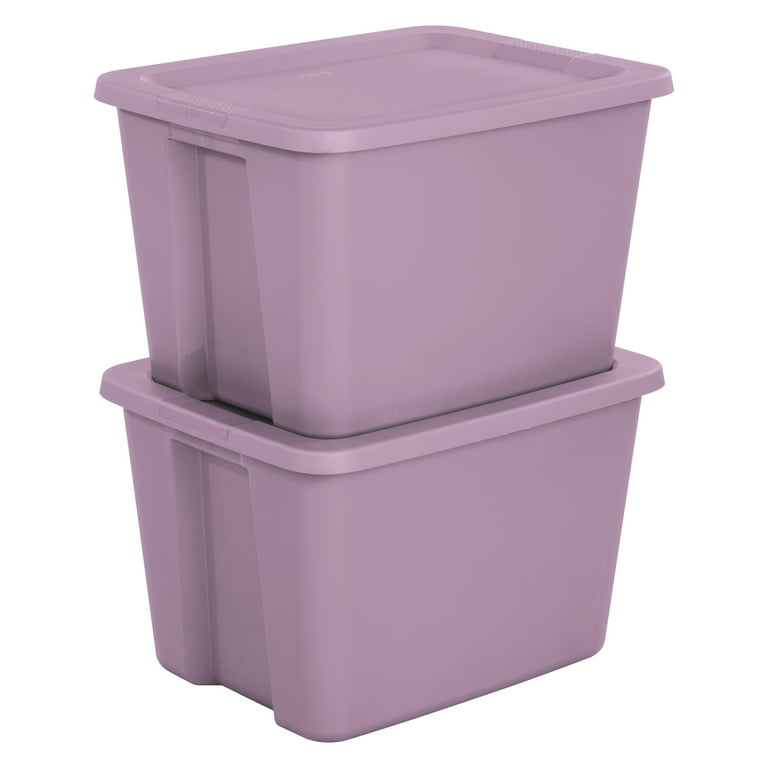Sterilite 18 Gallon Tote Box Plastic Lilac Bloom Set of 8 Walmart