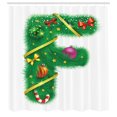 thumbnail image 2 of Ambesonne Christmas Alphabet Shower Curtain, Letter F Art, 69"Wx75"L, White Green, 2 of 4