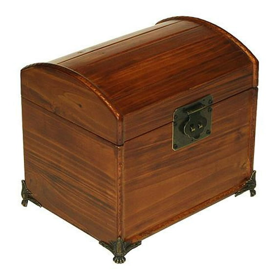 Mountain Woods Brown Valencia Antique Style Recipe Box w/ Legs - 7.5"