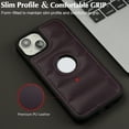 thumbnail image 3 of Allytech Business Case for iPhone 14 Plus, Premium Vegan PU Leather Luxury Elegant Slim Fit Shell, Logo Hollow View Shockproof Non-Slip Protective Cover for iPhone 14 Plus - Purple, 3 of 6