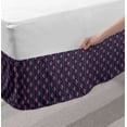 thumbnail image 2 of Abstract Bed Skirt, Symmetric Triangular and Vertical Streaks, Elastic Bedskirt Dust Ruffle Wrap Around for Bedding Decor, 4 Sizes, Slate Blue Fuchsia, by Ambesonne, 2 of 2