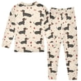 thumbnail image 2 of Dailycode Cotton Pajama Set Snug Fit Long Sleeve Top and Pants for 18M-8Y Dachshund Dogs with Christmas Decorations, 2 of 7