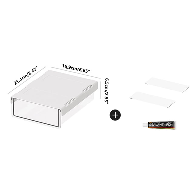 Yhmxh Organizadores y almacenamiento Cajón invisible debajo del escritorio, sin perforaciones, estante inferior, organizador oculto para artículos de oficina, armario con cajones