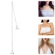 thumbnail image 2 of 1 sujetador con tiras transparentes para par de tirantes de diamantes de imitación, tirantes ajustables de una sola fila de plata para tops, vestidos halter de silicona, 2 of 5