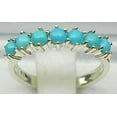 thumbnail image 2 of LBG 18k White Gold Natural Turquoise Womens Eternity Ring - Size 6.5, 2 of 4