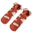thumbnail image 6 of Korean Style Women Winter Fuzzy Slipper Socks Cartoon Pudding Dog Embroidery Thick Fluffy Coral Velvet Floor Sleeping Hosiery Foot Warmer, 6 of 19