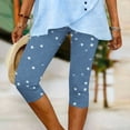thumbnail image 6 of Leggings for Women Plus Size,Women's Faux Denim Capri Leggings High Waisted Yoga Pants Pull On Stretch Print Capris Casual Comfy Tights Skinny Jeggings, 6 of 7