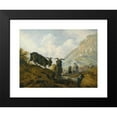 thumbnail image 2 of Jacobus Sibrandi Mancadan 14x11 Black Modern Framed Museum Art Print Titled - Goats on a Hillside with Herders Beyond, 2 of 5