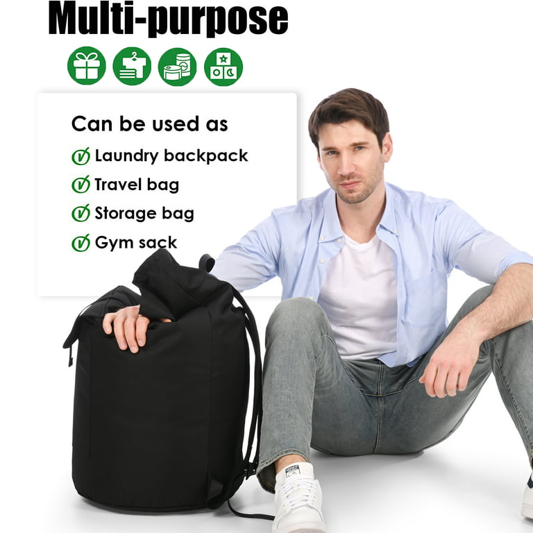 70L Laundry Bag Heavy Duty Extra Large, Sturdy Laundry Backpack, Portable  Laundry Bag with Straps, Durable Laundry Bag Backpack for College Dorm,  Apartment, Laundromat, Students 