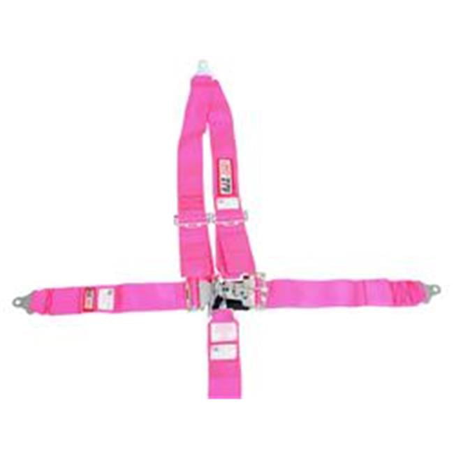 RACING HARNESS 5 POINT SFI 16.1 ROLL BAR MOUNT 3" LATCH & LINK HOT PINK