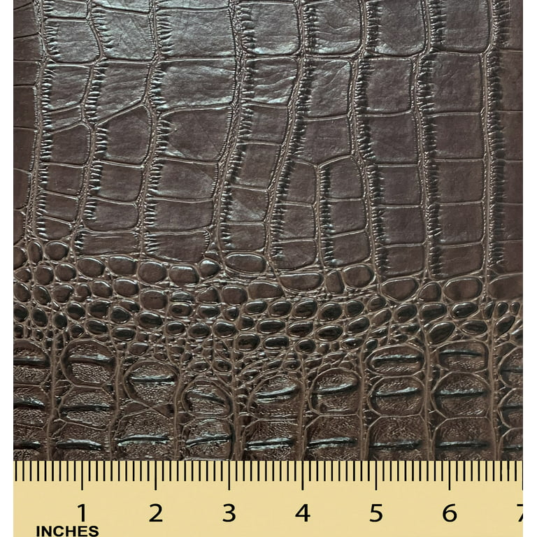 Waverly Inspirations 52 Faux Leather Crocodile Print Upholstery Home Decor  Fabric By The Yard, Brown, Available In Multiple Colors