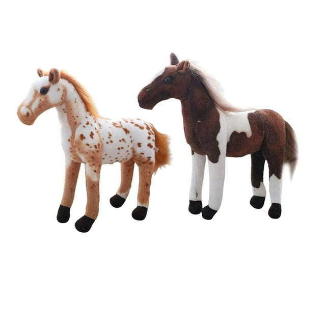 2 piezas de Juguetes de simulación de Caballo Macarena figura de Caballo pequeño peluche