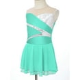 thumbnail image 3 of iiniim Figure Skating Dress for Girls Sleeveless Hollow Back Rhinestone Ice Skating Ballet Leotard Dance Light Green 10, 3 of 7