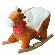 Qaba Kids Ride On Rocking Horse, Sturdy Wooden Constructure, with Songs, for Boys or Girls