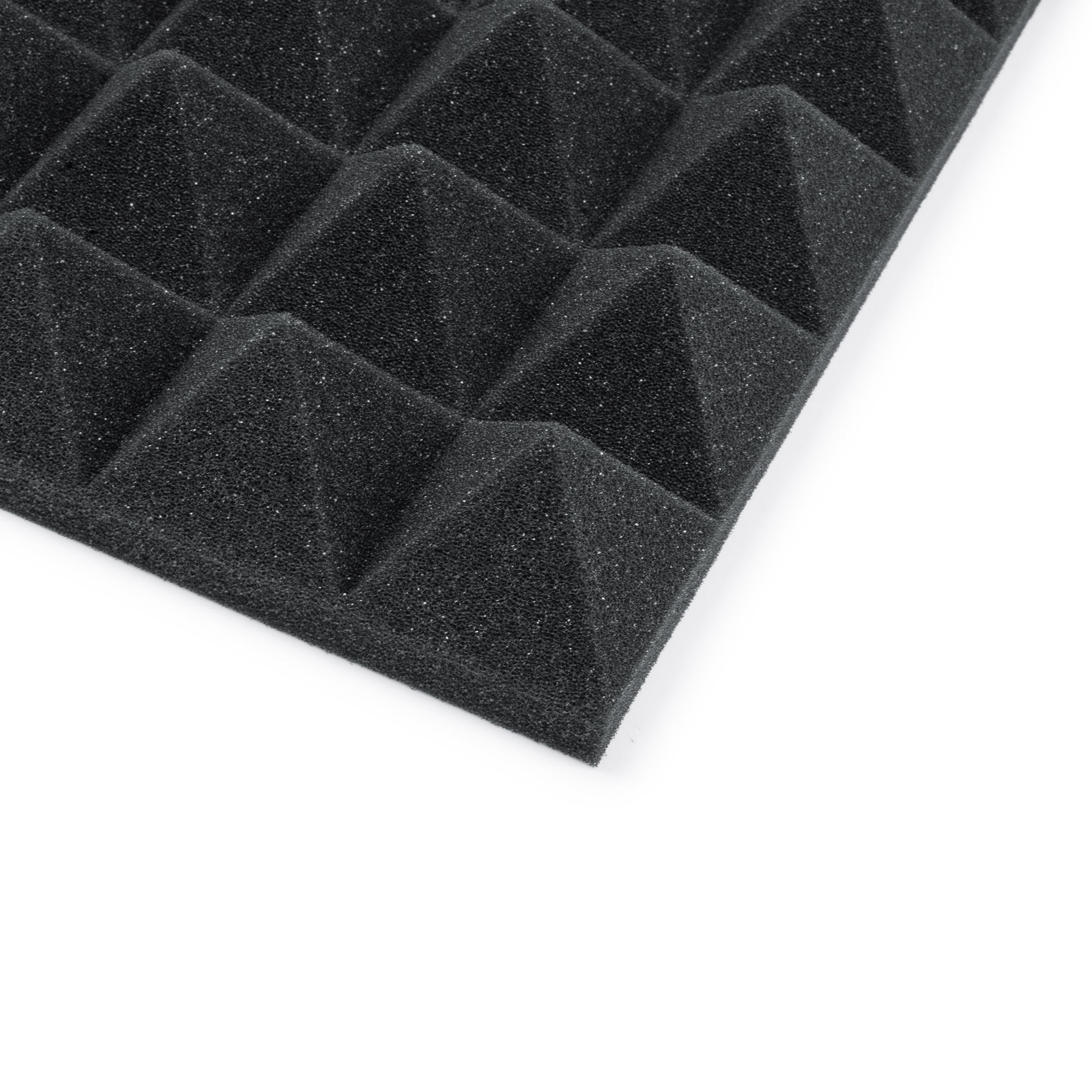 Gator GFW-ACPNL1212P-2PK Pair of 2 Inch - Thick Acoustic Foam Pyramid Panels 12x12 Charcoal