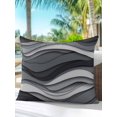 thumbnail image 6 of Outdoor Pillows Waterproof, Black Grey Ombre Bedding Throw Pillows with Insert for Couch Sofa Bed, Modern Abstract Moire Art Geometric 16x16 Inch Pillowcases Decorative Camping Patio Pillow Set of 1, 6 of 8