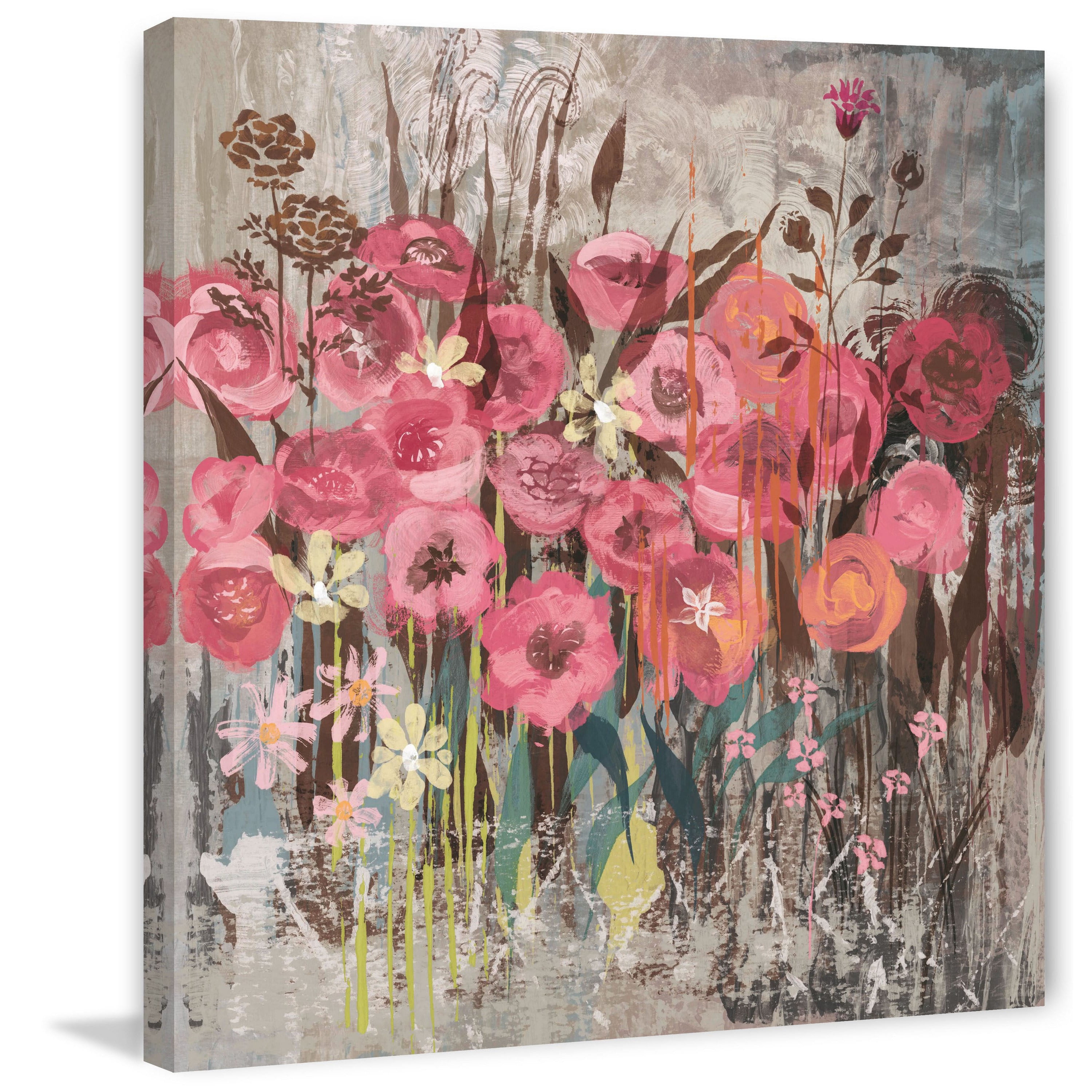 Marmont Hill "Floral Frenzy Pink I" Painting Print on Canvas
