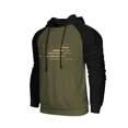 thumbnail image 2 of Men's Dark Color Hooded Sweatshirt with Long Flag Print, Casual Drawstring Pullover Including Pockets, Fall Spring Versatile Streetwear,Army Green,L, 2 of 7