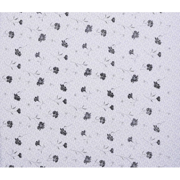 Zelouf Harriet Floral Embroidery Lace Mesh  , Sewing, DIY, Crafts Fabric by the Yard, Steel Mist, 3 Yard