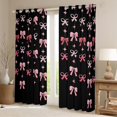 thumbnail image 2 of jejeloiu Pink Lovely Bowtie Black Out Curtains,Cute Kawaii Bowknot Curtains Pack of 2 (42x63 Each),Cartoon Bow Ribbon Bedroom Curtains For Girls,Breathable Home Decor, 2 of 6