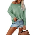 thumbnail image 3 of Colisha Women Solid Color Long Sleeve Tunic Shirt Casual Crew Neck T Shirt Blouse Baggy Autumn Winter Pullover Tops, 3 of 4