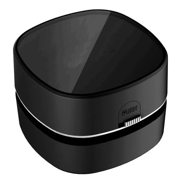relayinert Desktop Cleaner Portable Mini Smart Low HandleDesk Cleaners Home 360ºRotatable Home Supplies Sweeper Classroom Black Rechargeable