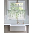 thumbnail image 3 of Sheer Curtains 54 Inch Length 2 Panels Set for Kitchen, Eucalyptus Leaves Semi Sheer Curtains for Windows, Green Summer Botanical Weeping Voile Window Treatments Rod Pocket Curtain, 3 of 7
