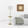 thumbnail image 6 of 62" Brass Tray Table Floor Lamp With White Square Shade, 6 of 7