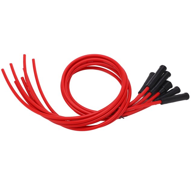Sparking Plug Ignition Wire Set, Sparking Plug Ignition Wire Metal Silicone Red For Cars ANGGREK Descripción de la referencia