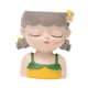 thumbnail image 1 of Maceta decorativa con diseño de niña de dibujos animados para interior/exterior, balcón y dormitorio. Gris amarillo, 1 of 9