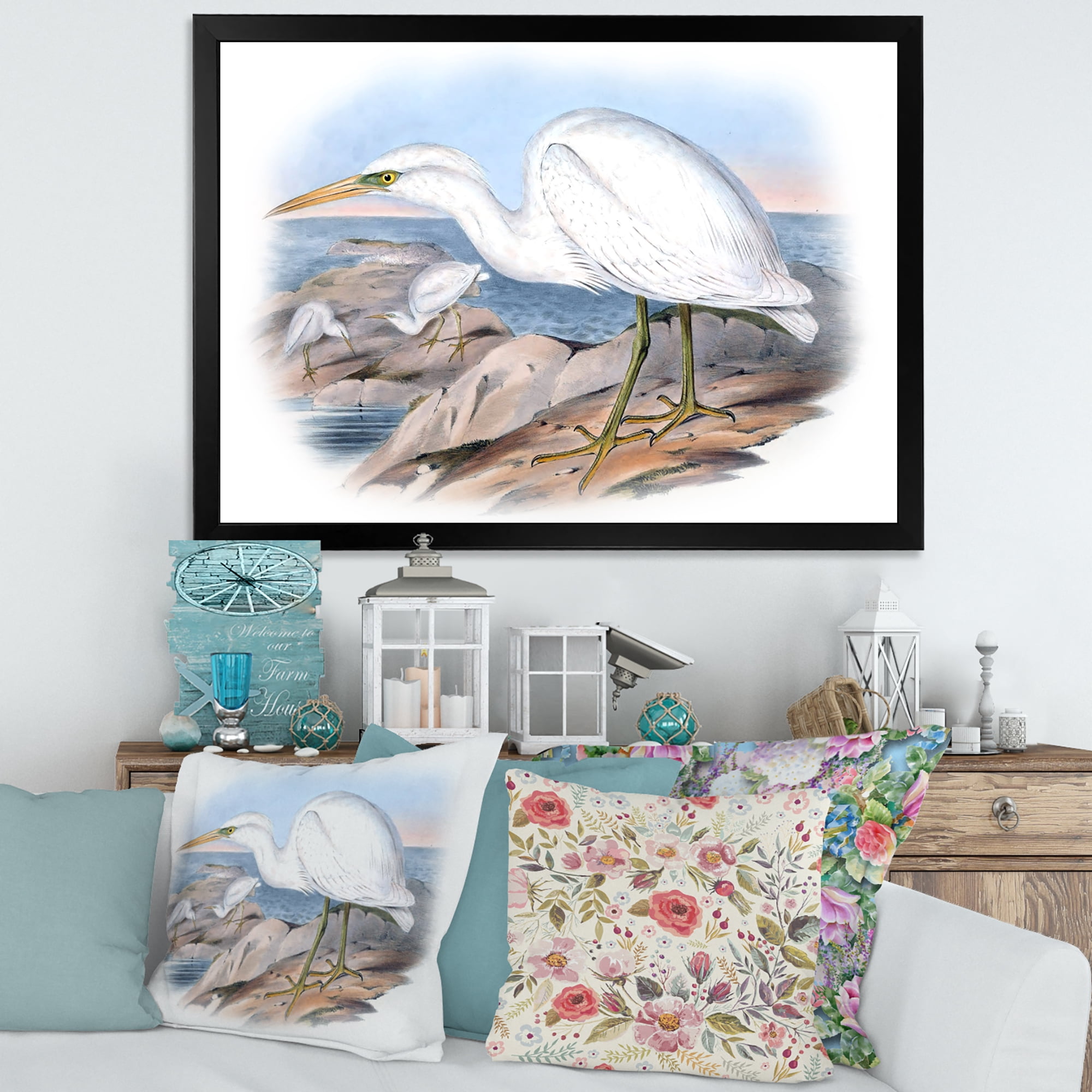 Designart 'Ancient Australian Birds XIII' Traditional Framed Art Print